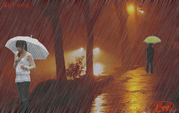 一个人雨中伤感淋雨伤感图片