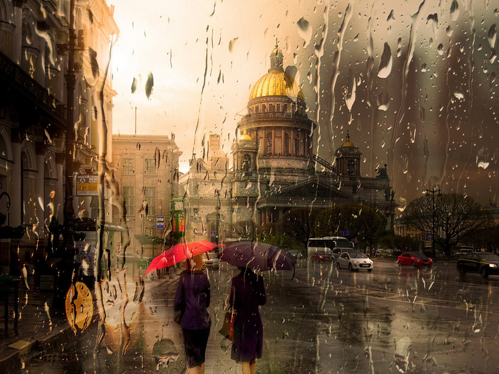 都市雨景图片唯美意境