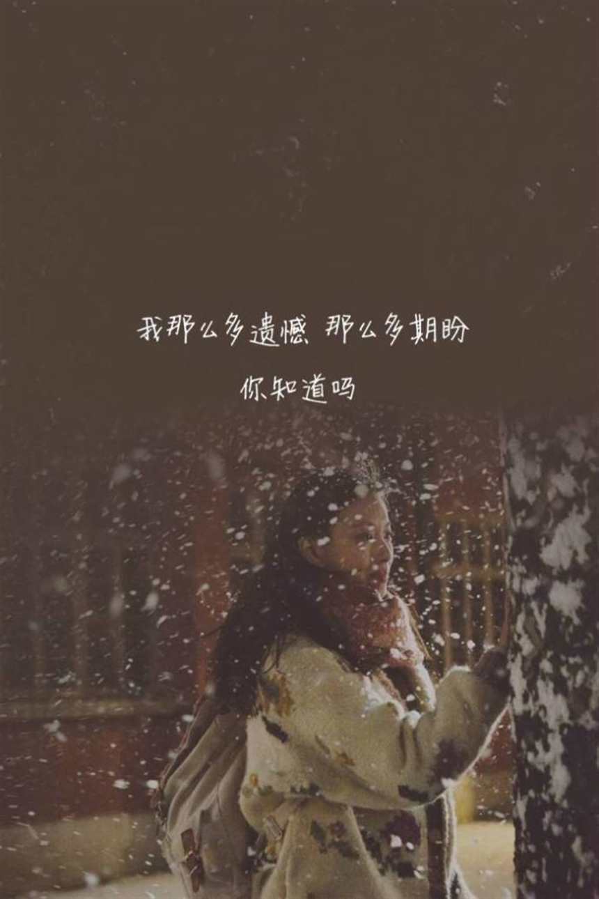 带文字的图片:人生最怕的就是突然间听懂了一首歌#女生#下雪#夜晚
