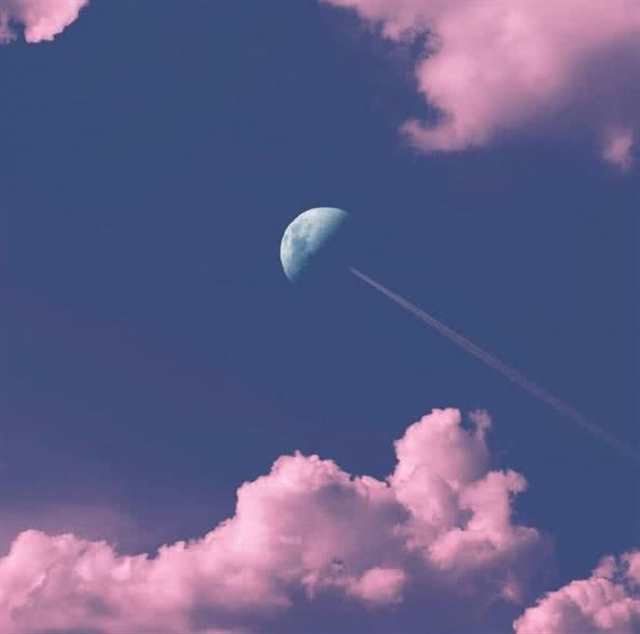  唯美 温柔#天空#月亮