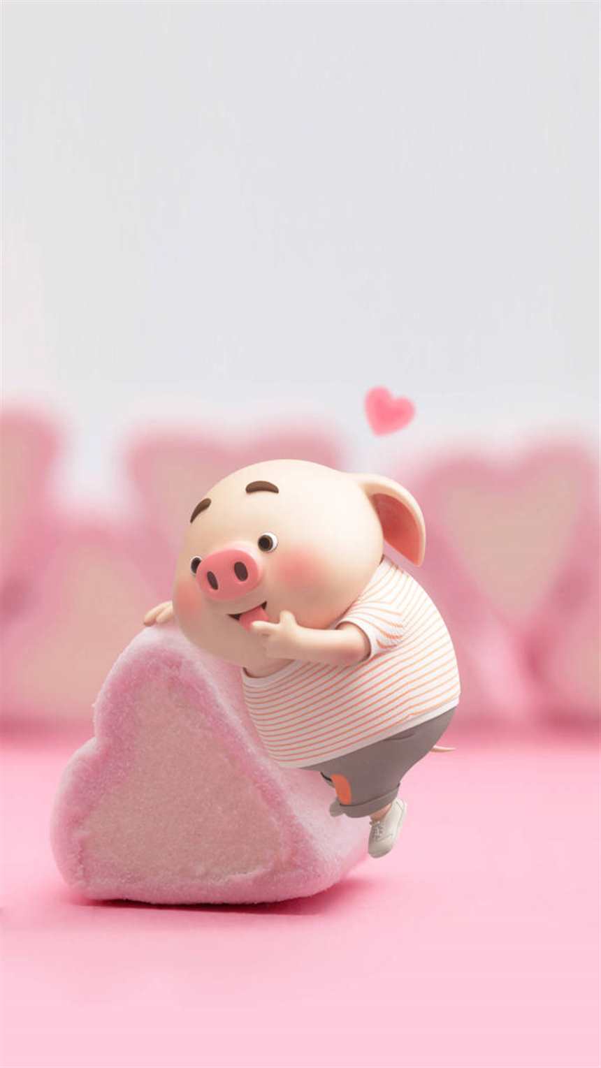 小猪壁纸图片#粉色