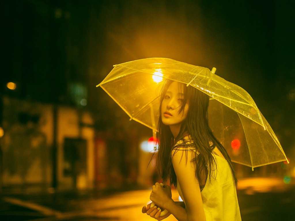 伤心美女组图#女生#街拍#雨伞