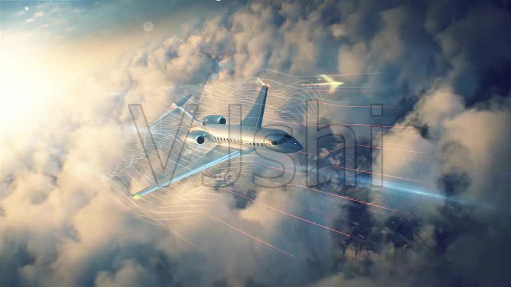 云层穿越科幻科技飞机起航未来梦想#飞机