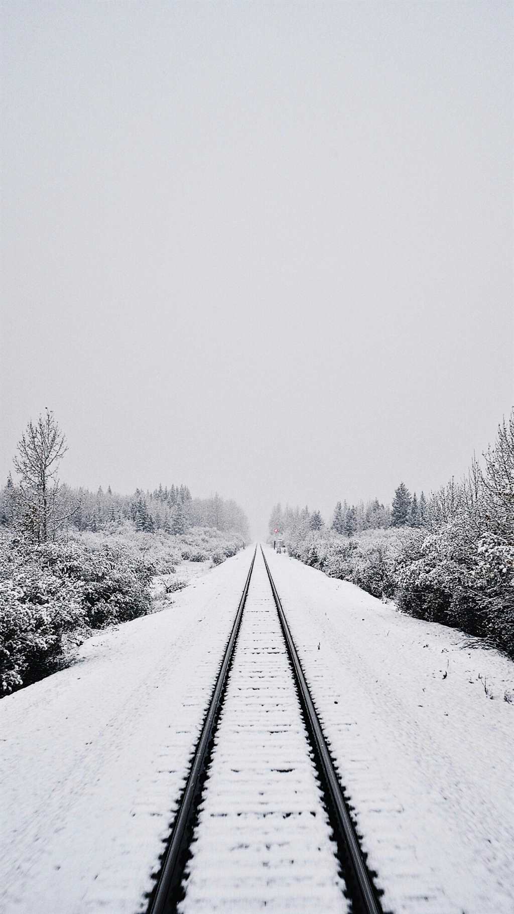雪景壁纸 唯美 净化心灵#铁轨