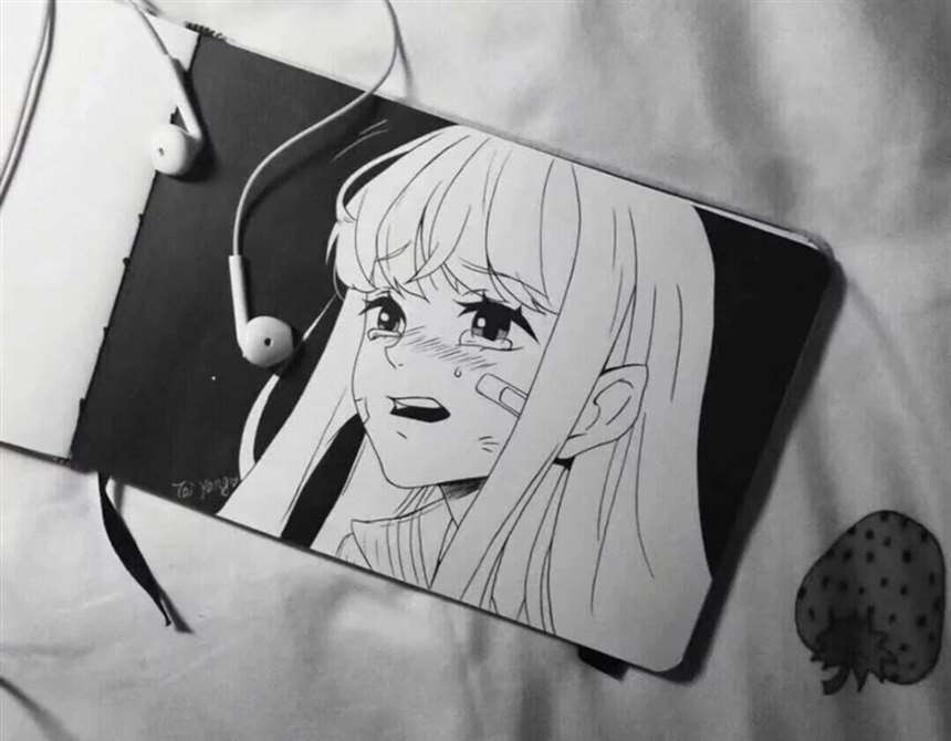 动漫背景图:我没把超丧当潮流,只是悲伤缠着我不肯走!