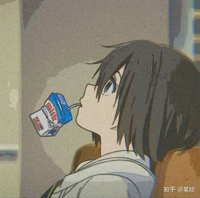 有没有趴在桌子上喝饮料的动漫头像?