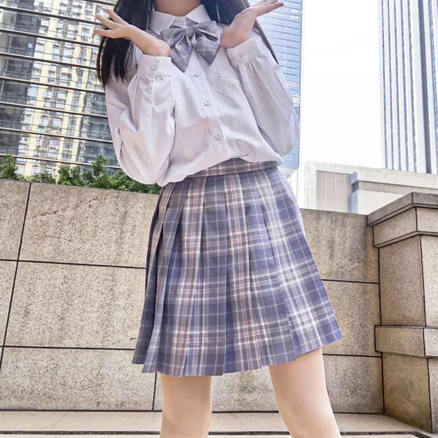 【梗豆物语】紫烟正版原创jk制服学院风日系短裙高腰
