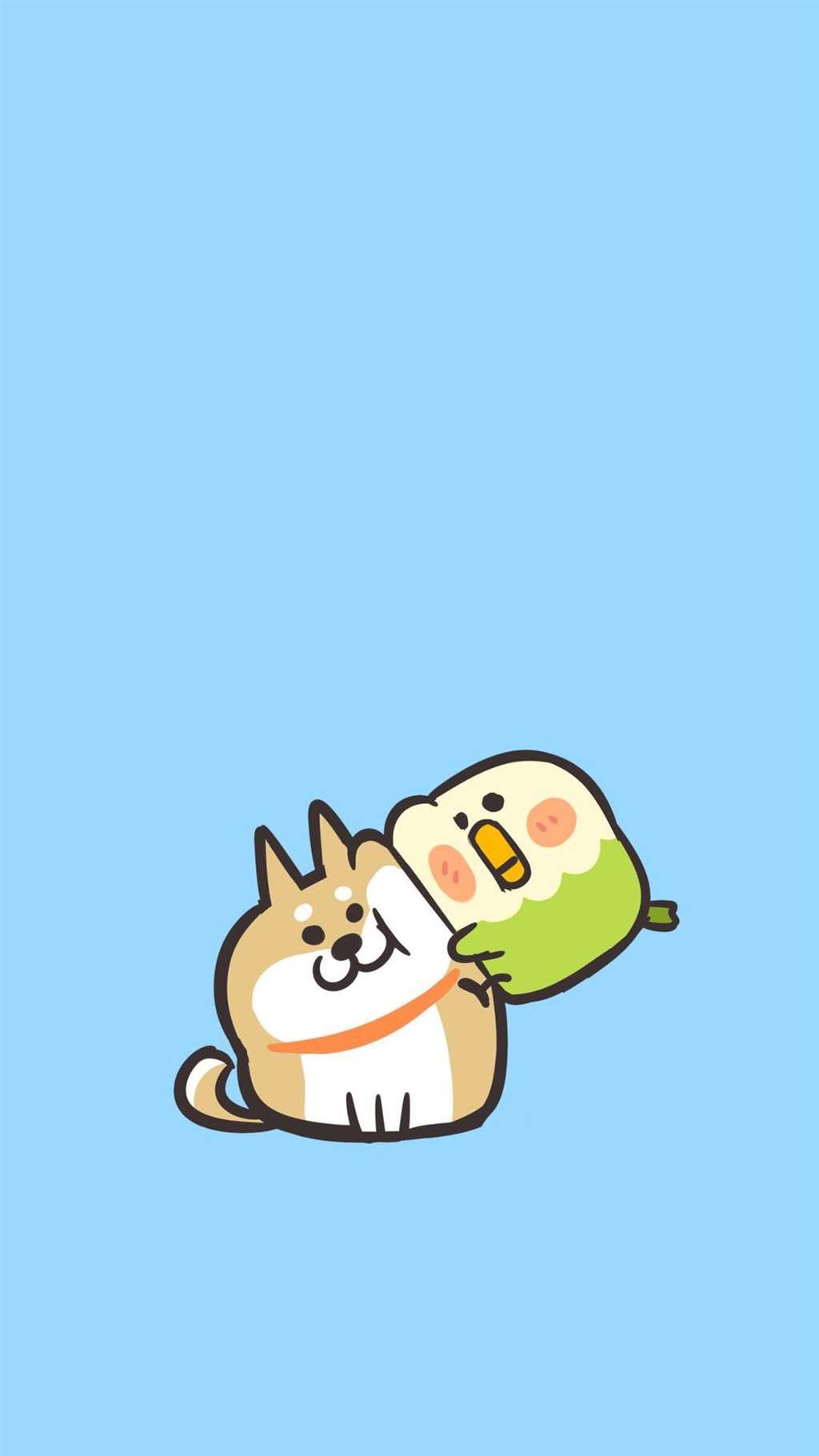 简约可爱卡通动物手绘高清手机壁纸