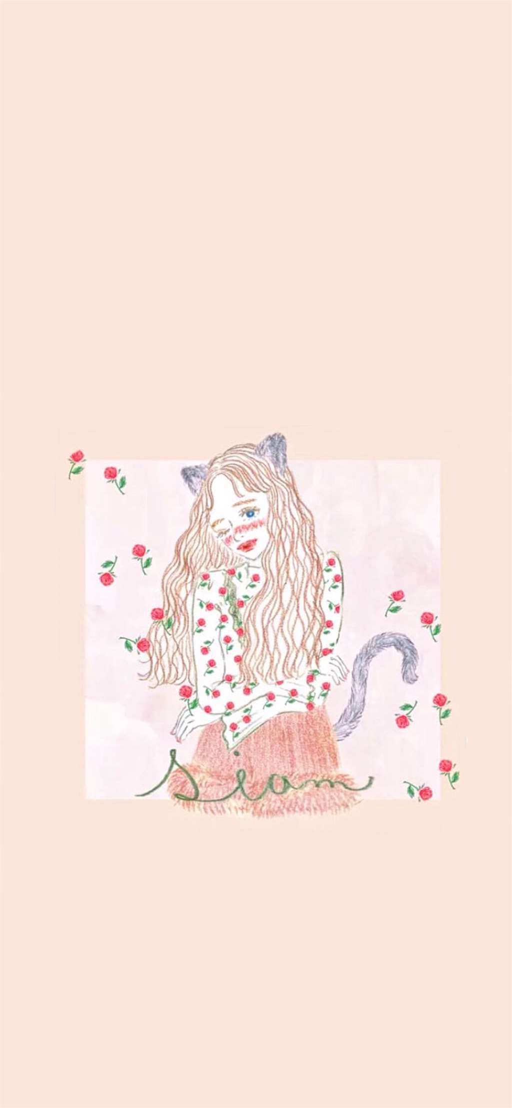 可爱壁纸 少女心 粉色 手绘