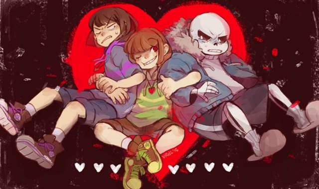 undertale——frisk&chara&sans图片