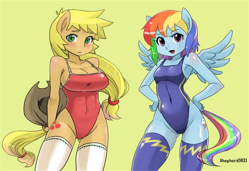 apple jack and rainbow dash by shepherd0821 on