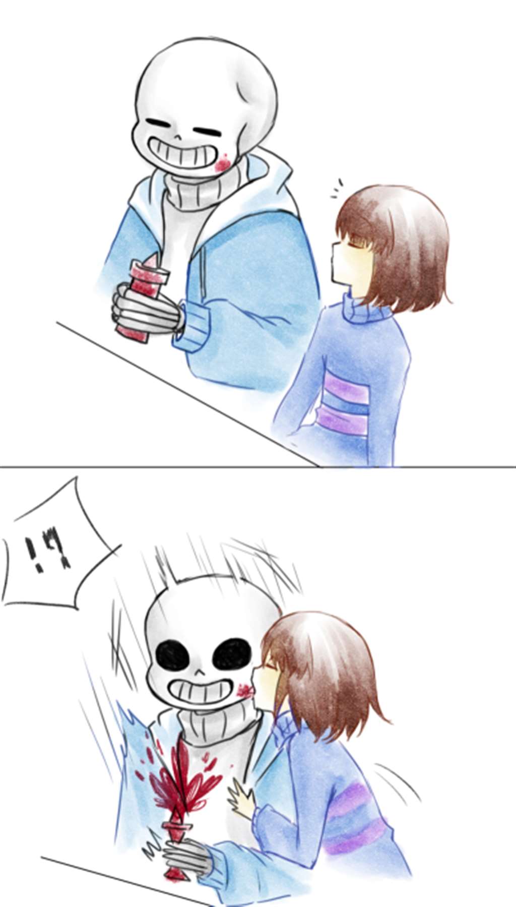 sans咬frisk脖子undertale图图集 sans frisk