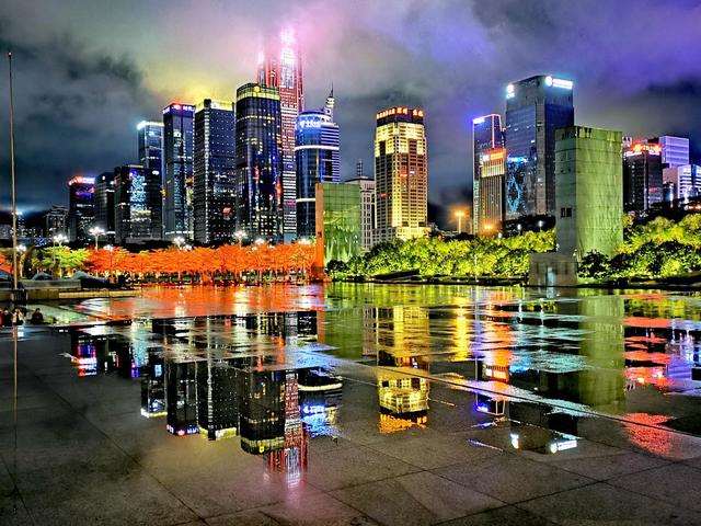 腊月二十九深圳中心区的梦幻夜景,雨后深圳夜景太美了!