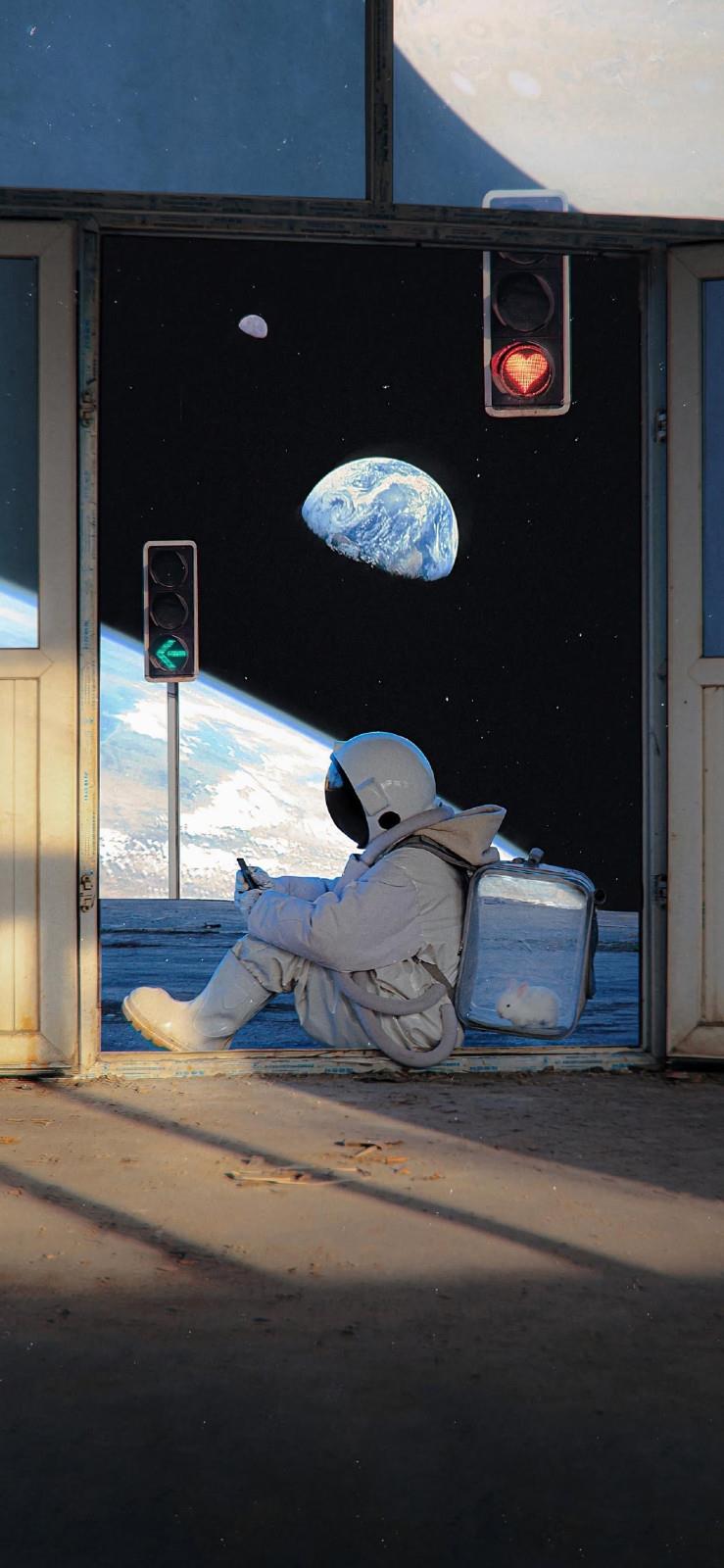 2021ins精选宇航员手机壁纸图片，来自宇宙的浪漫