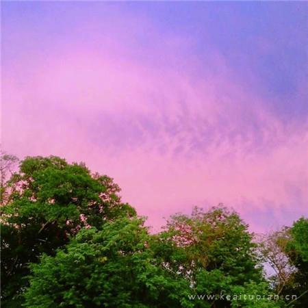 浪漫紫色天空唯美个性风景朋友圈图片