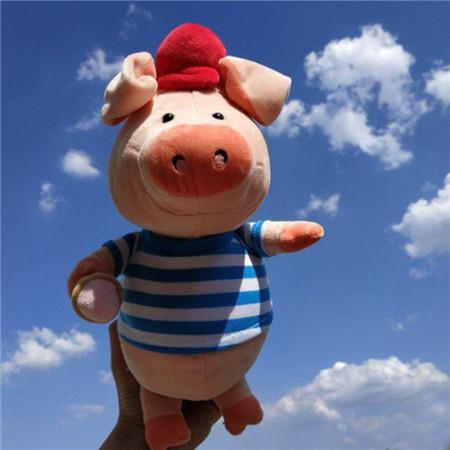 2021可爱的情侣玩偶猪猪飞翔蓝天白云图片