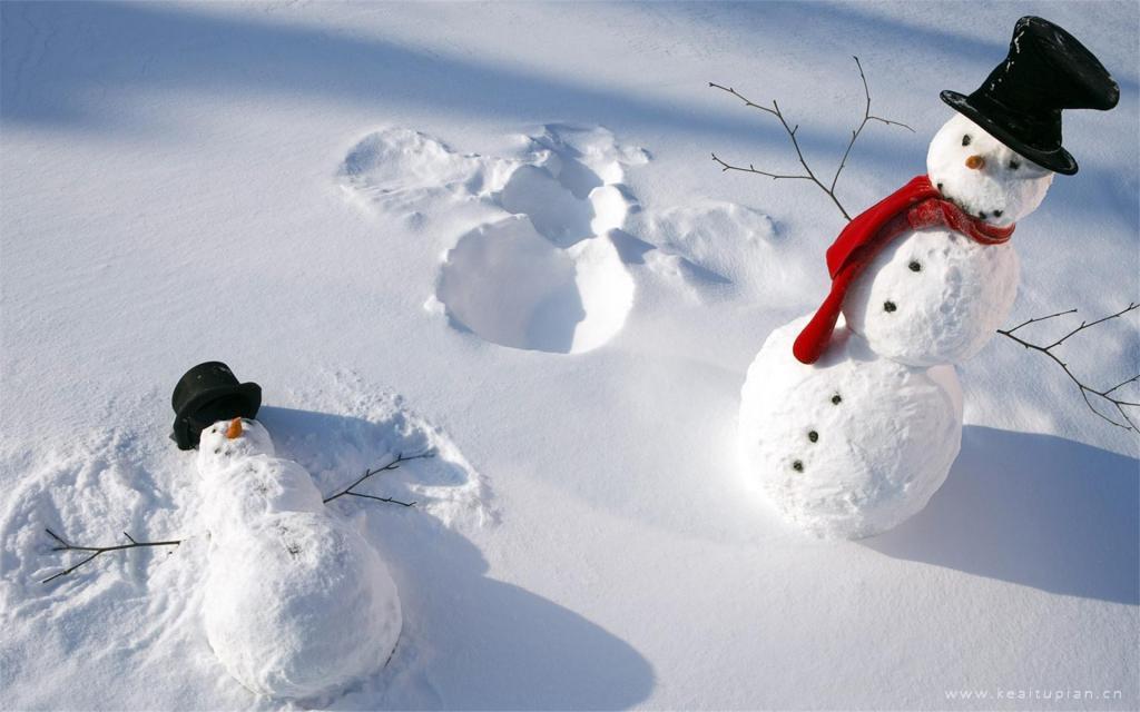 一波可爱的冬季限定雪人图片