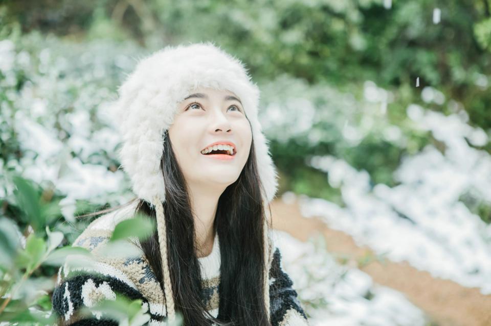 冬季的少女与雪景纯白唯美写真