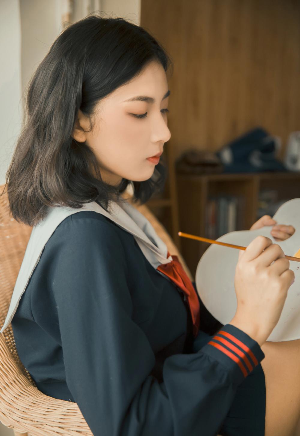 侧脸女神JK制服日系少女风唯美写真合集