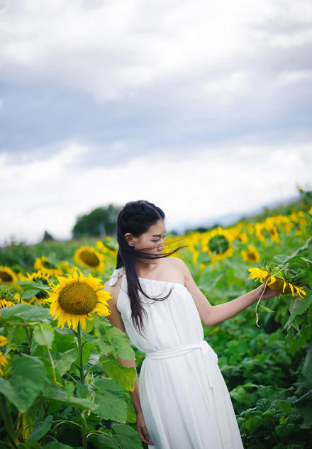 向日葵女孩户外唯美写真大图